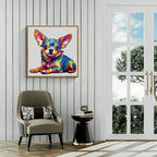 Whimsical Wooden Jigsaw Puzzle- Colorful Chihuahua