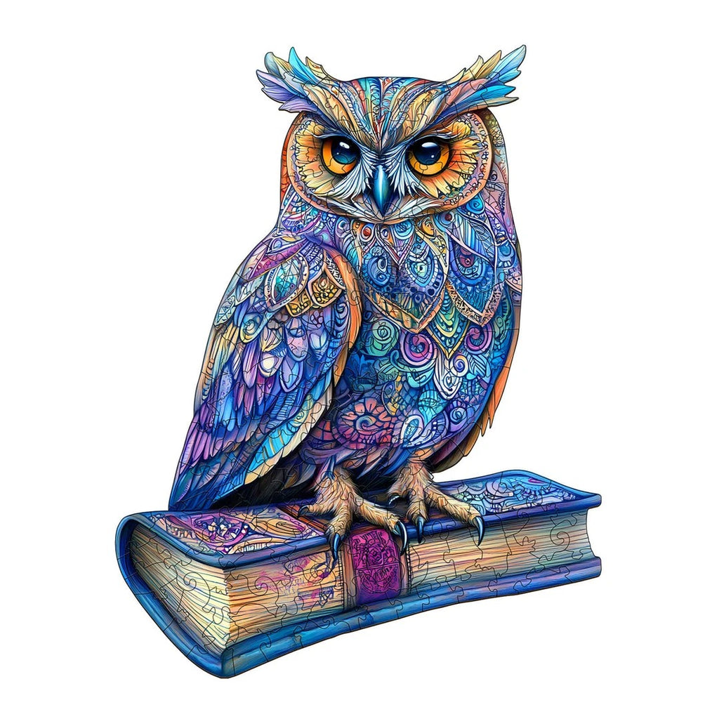 Whimsical Wooden Jigsaw Puzzle- Elegant owl