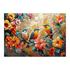 Whimsical Wooden Jigsaw Puzzle-Hummingbird Garden