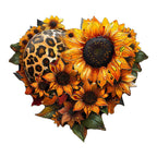 Whimsical Wooden Jigsaw Puzzle- sunflower