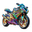 Ausgefallenes Holz-Puzzle – Motorrad