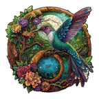 Whimsical Wooden Jigsaw Puzzle- Yin Yang  Hummingbird-2