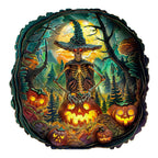 Whimsical Wooden Jigsaw Puzzle- Halloween skeletons
