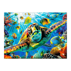 Whimsical Wooden Jigsaw Puzzle-Turtle Explorer