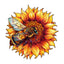 Whimsical Wooden Jigsaw Puzzle-Bee and Sunflower