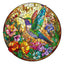 Whimsical Wooden Jigsaw Puzzle-Stained Glass Hummingbird