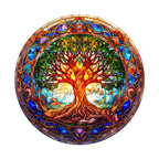 Whimsical Wooden Jigsaw Puzzle-Stained Glass Tree of Life