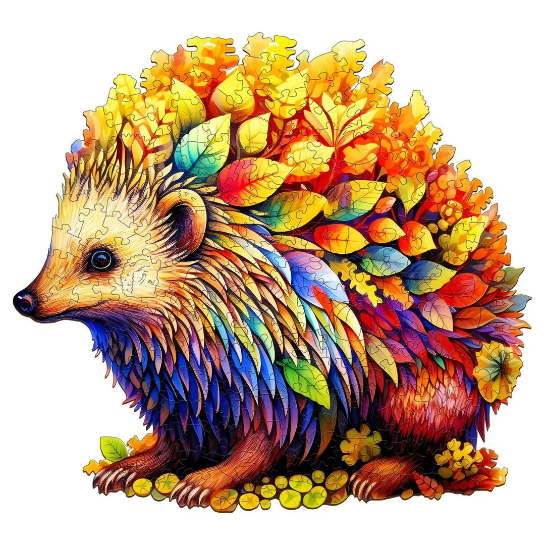 Verspieltes Holzpuzzle – Schlauer Igel