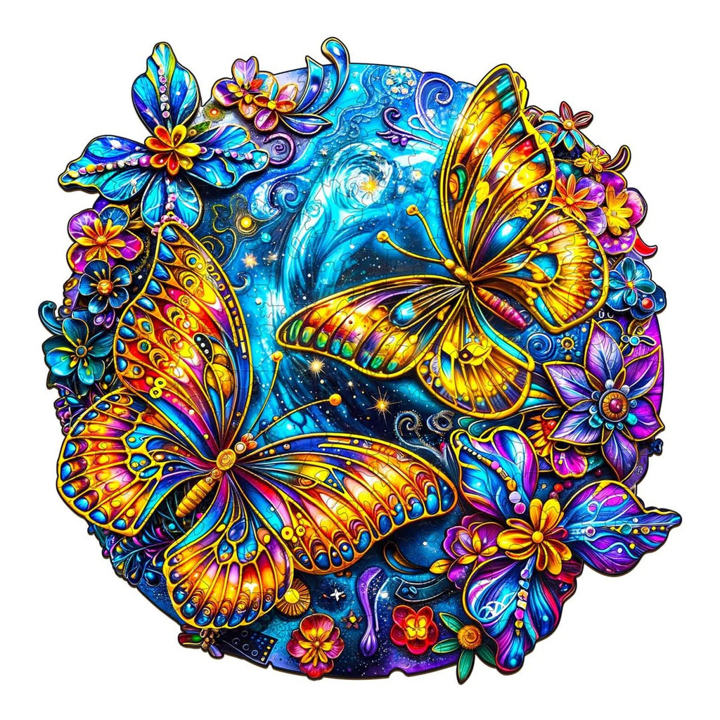 Whimsical Wooden Jigsaw Puzzle-Beautiful Butterflies