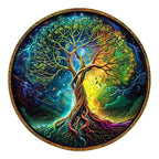Whimsical Wooden Jigsaw Puzzle- Aurora Tree of Life-3