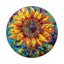 Whimsical Wooden Jigsaw Puzzle-Stained Glass Sunflower