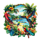 Casse-tête en bois fantaisie - perroquet tropical