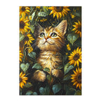 Whimsical Wooden Jigsaw Puzzle- Sunflower and Cat