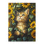 Whimsical Wooden Jigsaw Puzzle- Sunflower and Cat