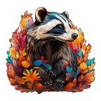 Whimsical Wooden Jigsaw Puzzle-Badger