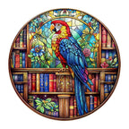 Whimsical Wooden Jigsaw Puzzle- library parrot
