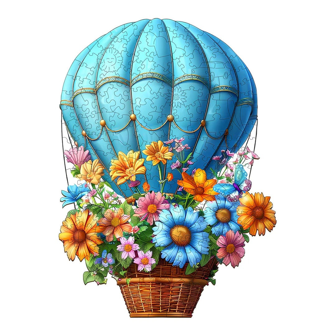 Verspieltes Holzpuzzle – Fliegende Blumen