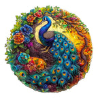 Puzzle en bois fantaisiste - charmant paon