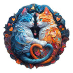 Whimsical Wooden Jigsaw Puzzle-lovely Cats