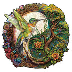 Whimsical Wooden Jigsaw Puzzle- Yin Yang  Hummingbird-1
