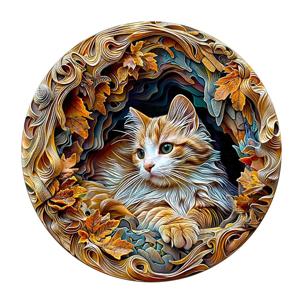 Puzzle en bois fantaisiste-Chat 3D