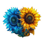 Whimsical Wooden Jigsaw Puzzle- yin yang sunflower