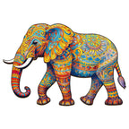 Whimsical Wooden Jigsaw Puzzle-Walking Elephant