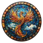 Whimsical Wooden Jigsaw Puzzle-Starry sky Phoenix
