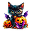 Whimsical Wooden Jigsaw Puzzle- pumpkin and cat