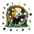 Whimsical Wooden Jigsaw Puzzle- Bamboo Grove Scholar Panda