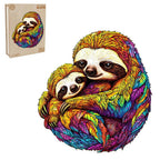 Whimsical Wooden Jigsaw Puzzle- Parent-child Sloth