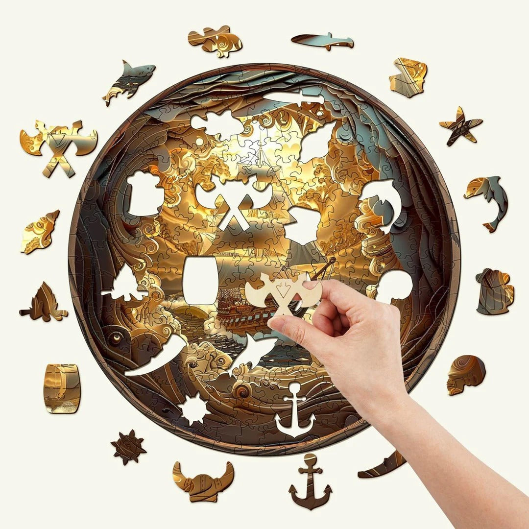 Whimsical Wooden Jigsaw Puzzle- 3D Sailing-1