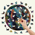 Whimsical Wooden Jigsaw Puzzle- Acid cat