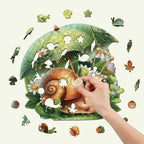 Whimsical Wooden Jigsaw Puzzle- Leisurely snail