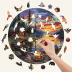 Whimsical Wooden Jigsaw Puzzle-canoe lake-2