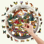 Whimsical Wooden Jigsaw Puzzle- 3D farm