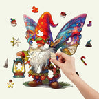 Whimsical Wooden Jigsaw Puzzle- christmas gnome