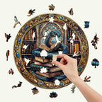 Whimsical Wooden Jigsaw Puzzle- Magic library snake