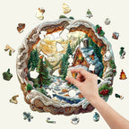 Whimsical Wooden Jigsaw Puzzle- 3D Christmas House - 1