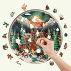 Whimsical Wooden Jigsaw Puzzle- 3D Christmas town