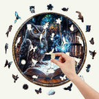 Whimsical Wooden Jigsaw Puzzle- Library Owl