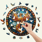 Whimsical Wooden Jigsaw Puzzle-Starry sky Phoenix