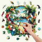 Casse-tête en bois fantaisie - perroquet tropical