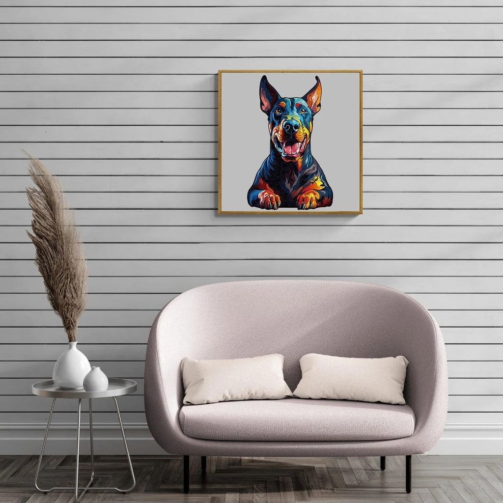 Whimsical Wooden Jigsaw Puzzle- Doberman Pinscher