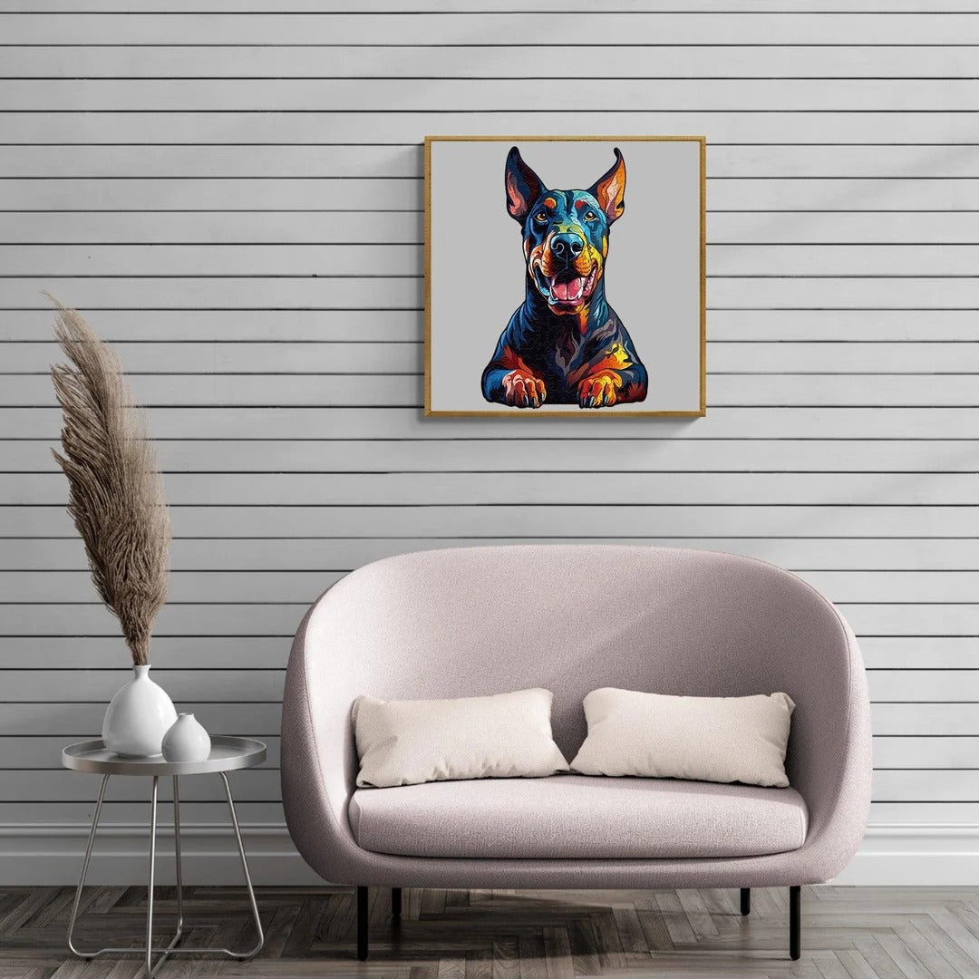 Whimsical Wooden Jigsaw Puzzle- Doberman Pinscher