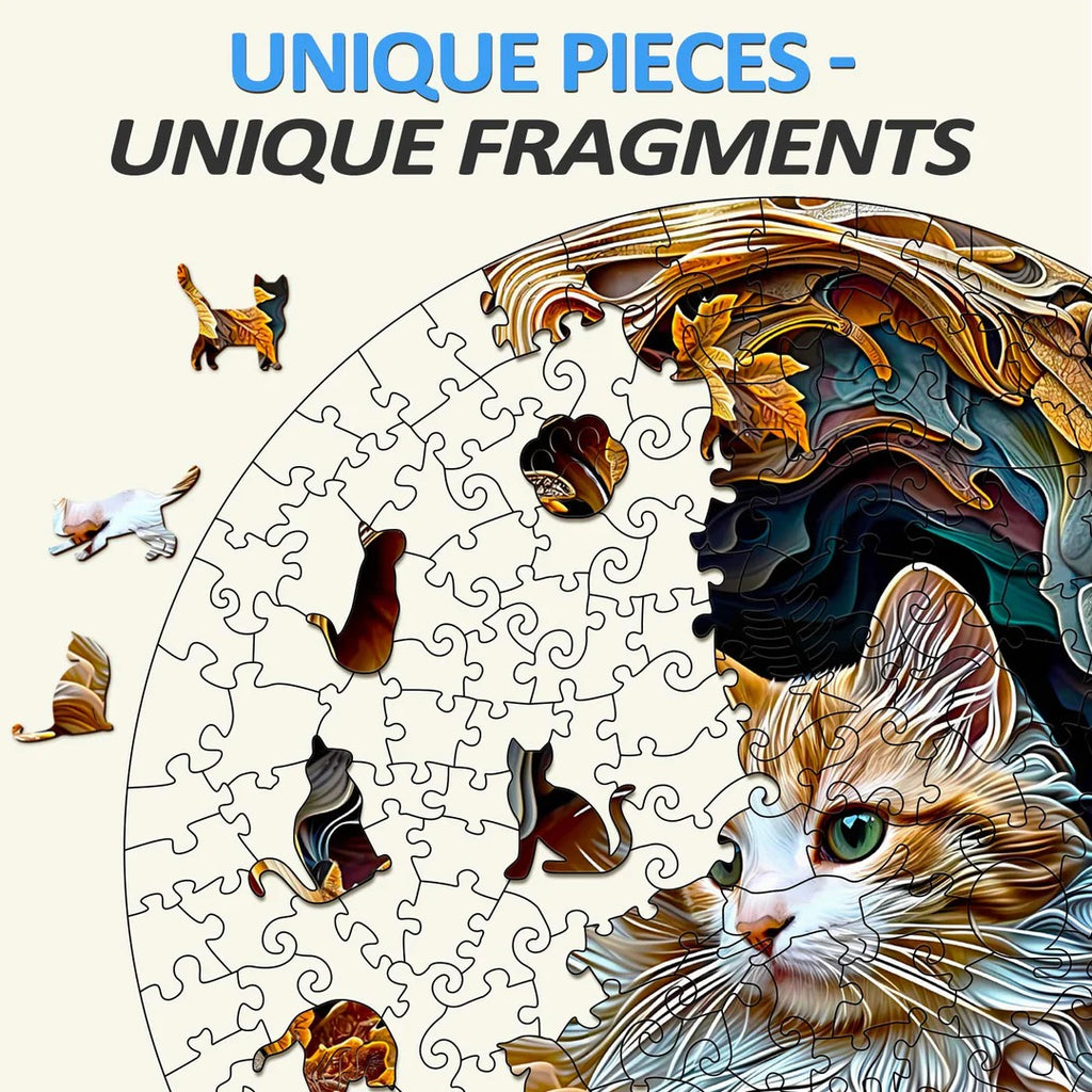 Puzzle en bois fantaisiste-Chat 3D