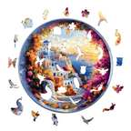 Whimsical Wooden Jigsaw Puzzle-Santorini