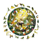 Whimsical Wooden Jigsaw Puzzle- Animal Party