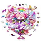 Whimsical Wooden Jigsaw Puzzle- Rainbow cloud