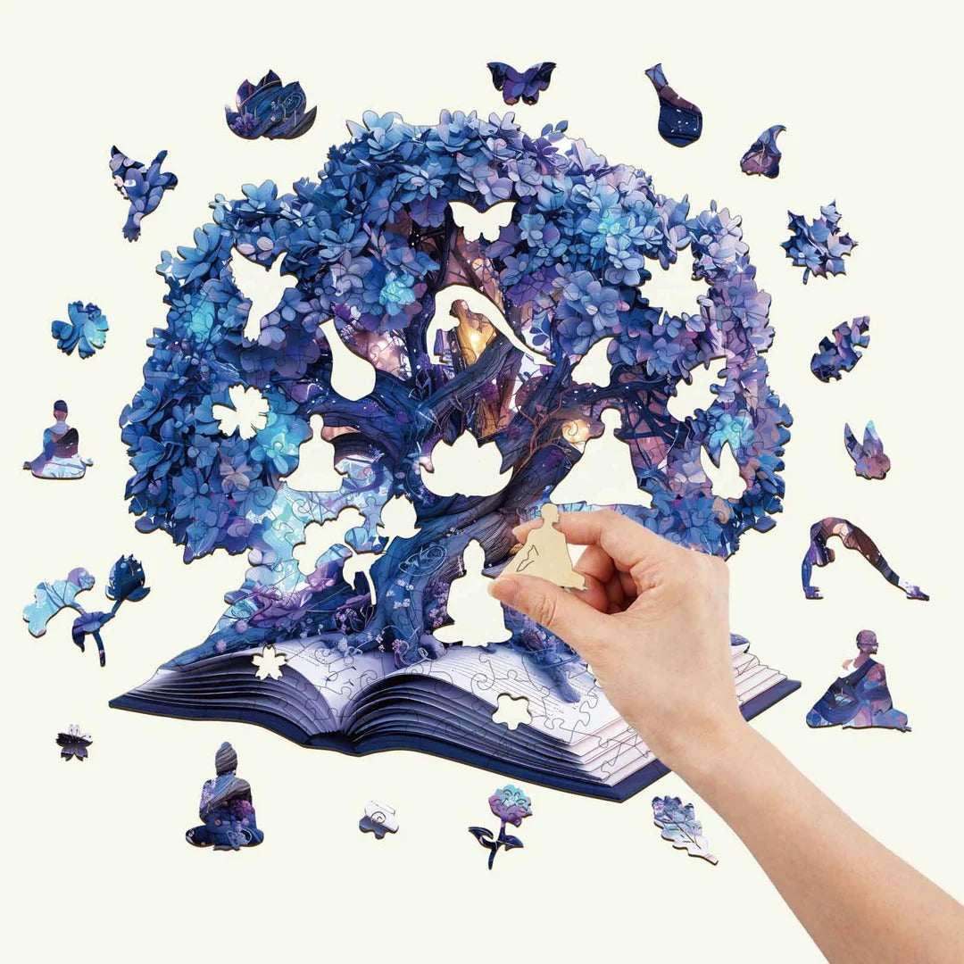 Whimsical Wooden Jigsaw Puzzle- Book magic